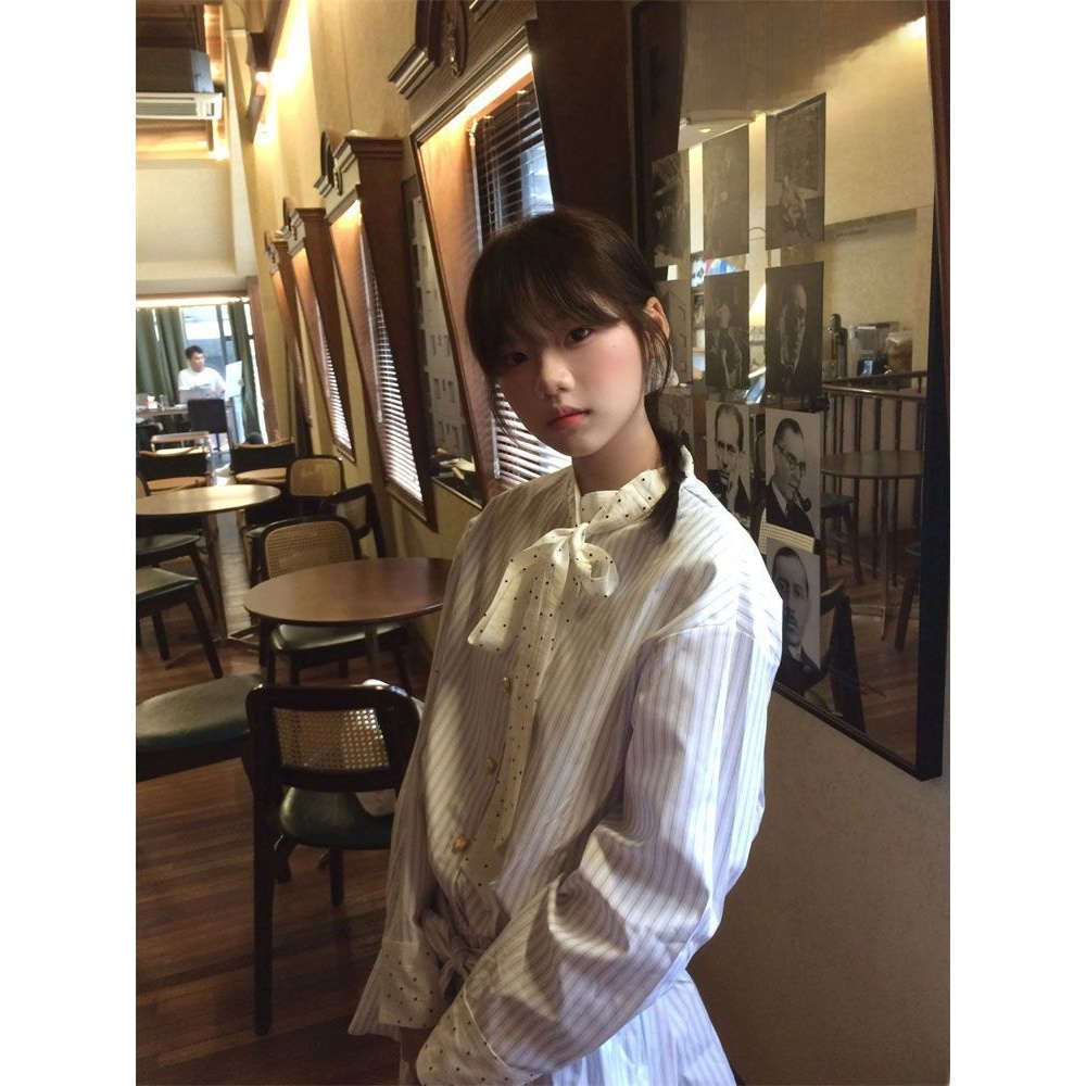 Gaun kemeja lengan panjang ber - Korean Style A Line Shirt Dress ulasan dan harga